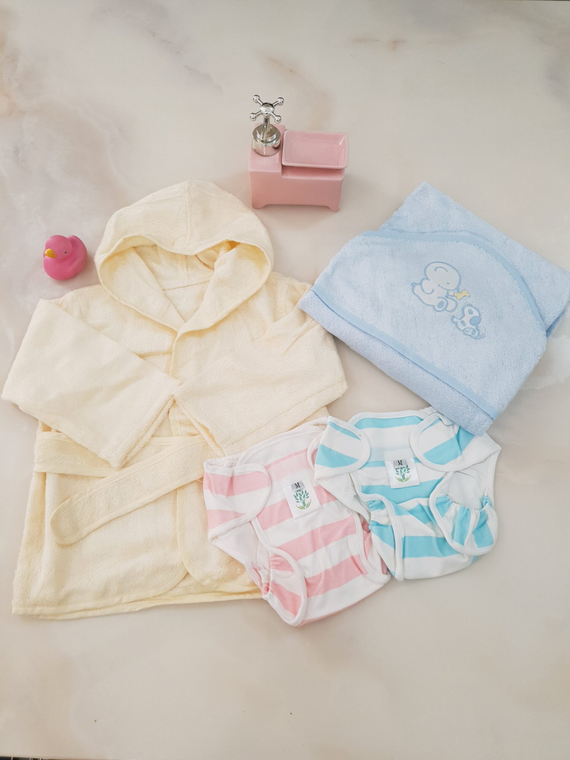 Personalised Baby Dressing Gown - Soft Dusky Blue | Bath Robes | Bumbles &  Boo